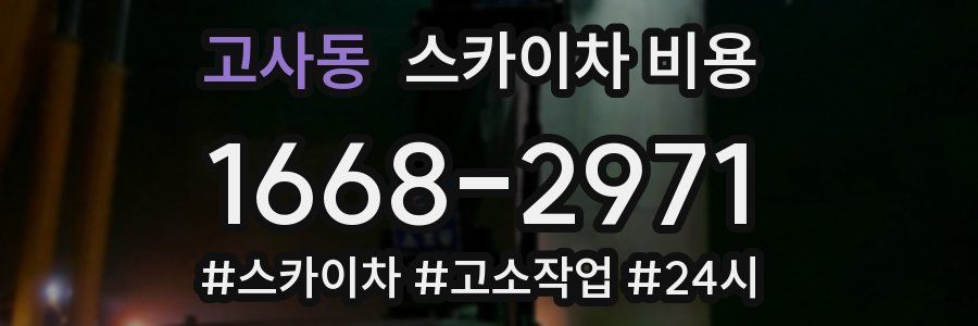 고사동 스카이차 비용