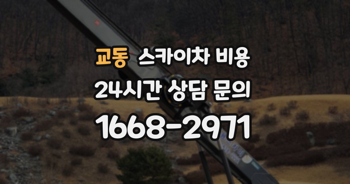 교동 스카이차 비용