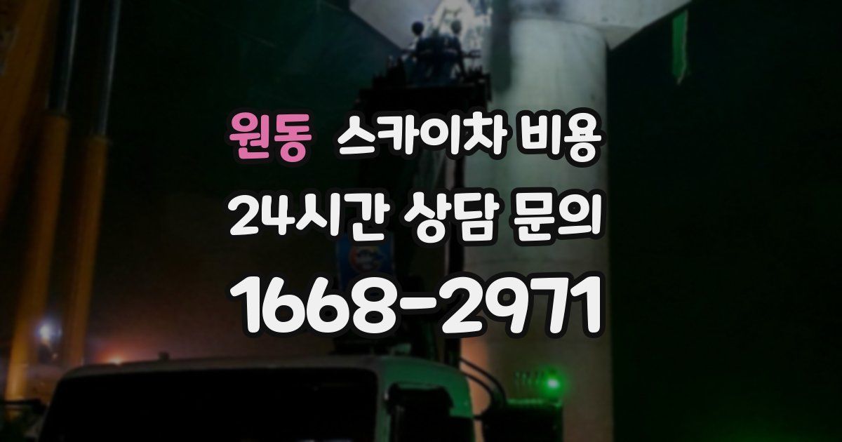 원동 스카이차 비용