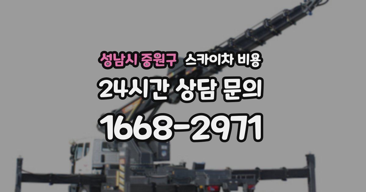 성남시 중원구 스카이차 비용