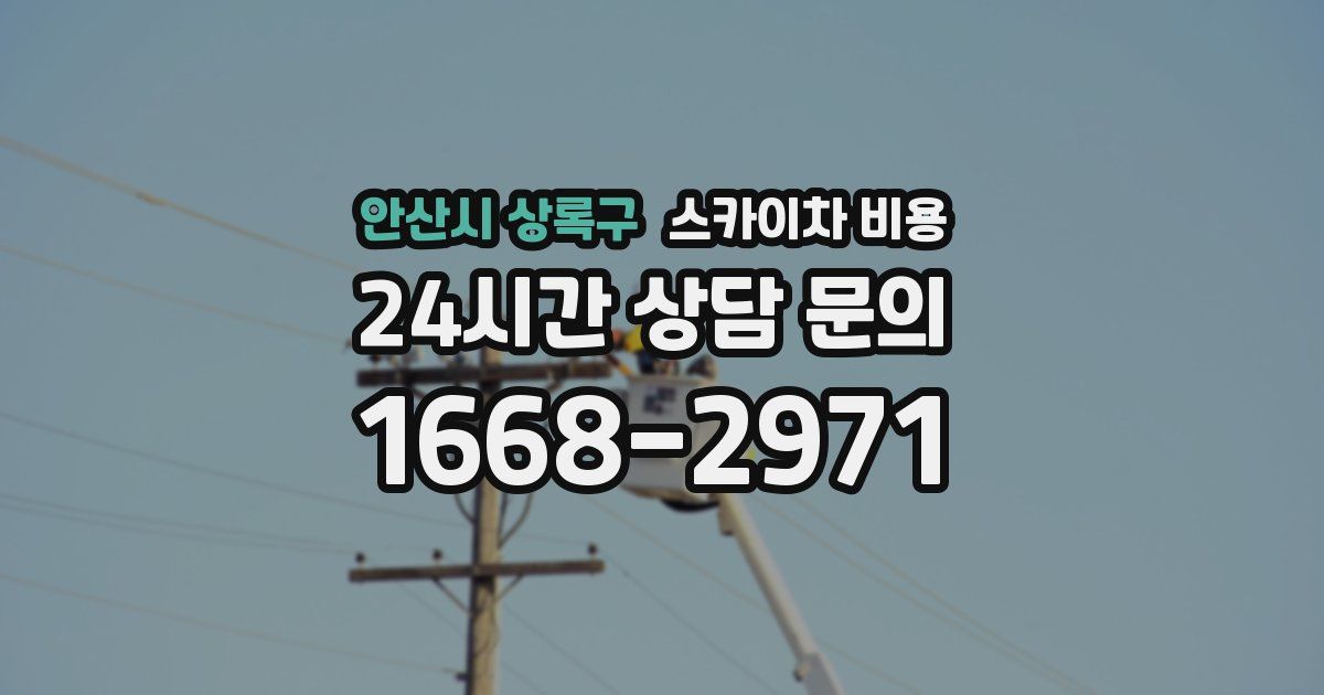 안산시 상록구 스카이차 비용