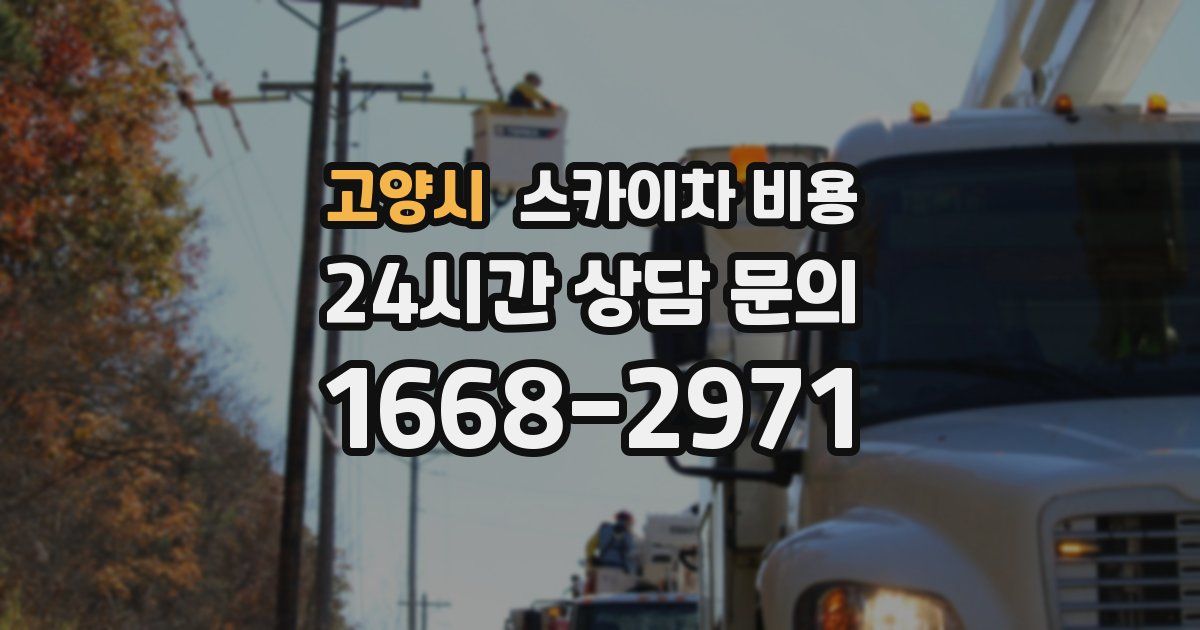 고양시 스카이차 비용