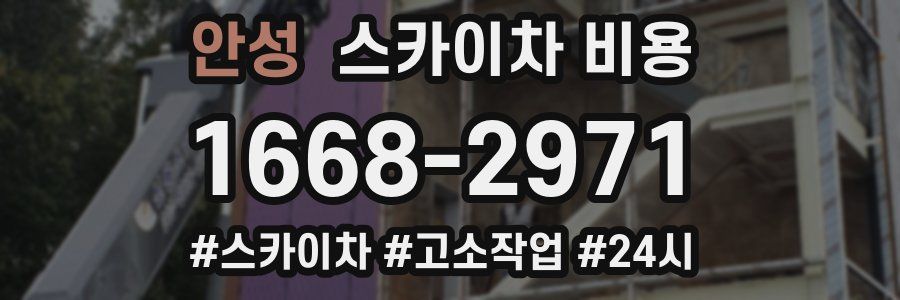 안성 스카이차 비용