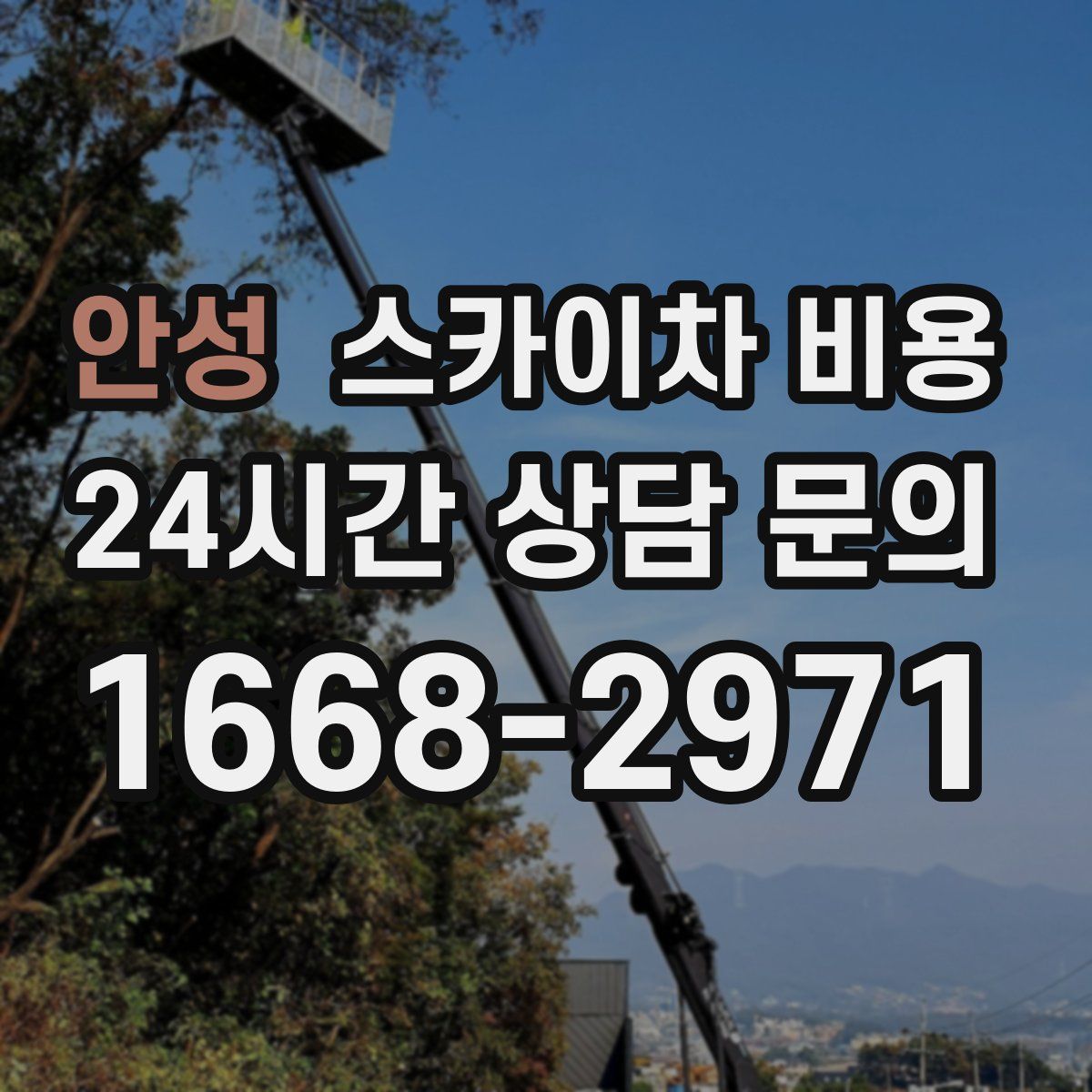 안성 스카이차 비용