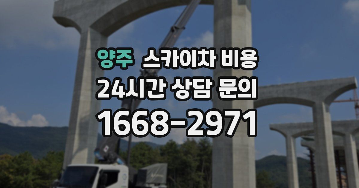 양주 스카이차 비용