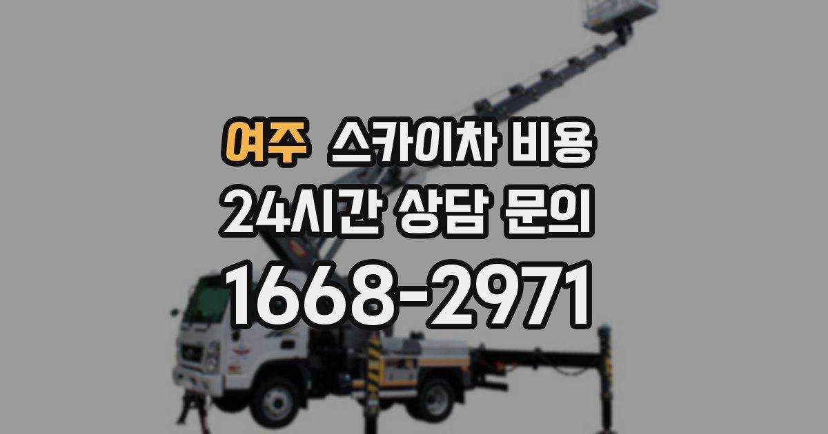 여주 스카이차 비용