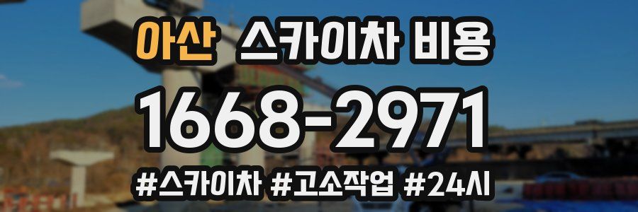 아산 스카이차 비용