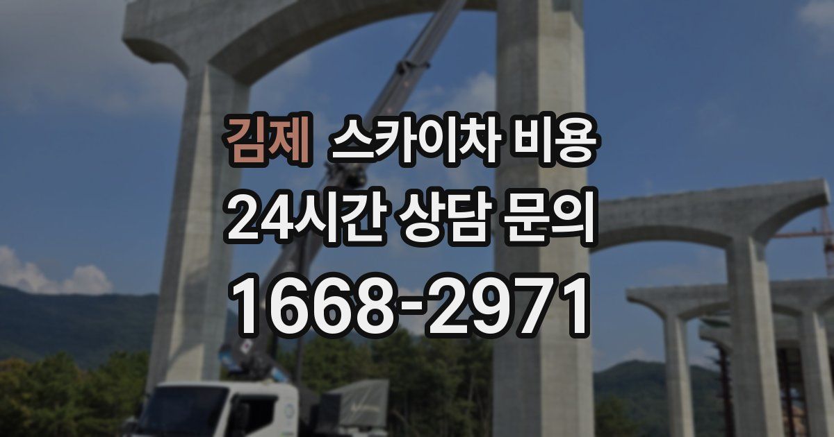 김제 스카이차 비용