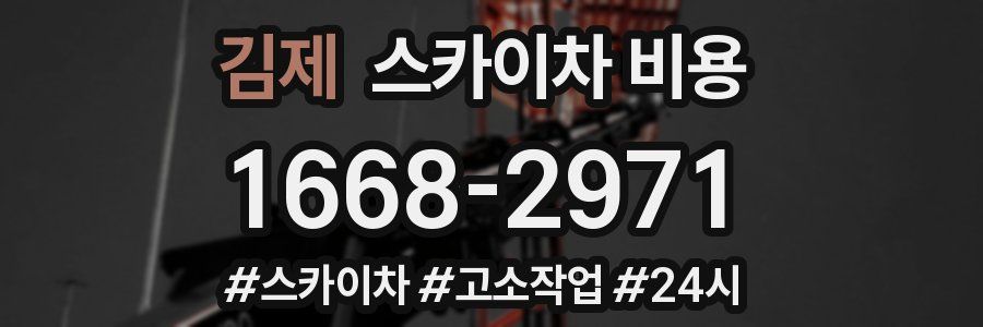 김제 스카이차 비용