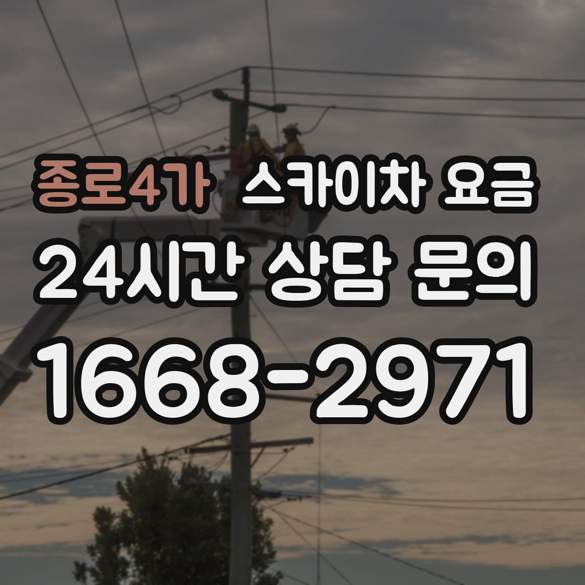 종로4가 스카이차 요금