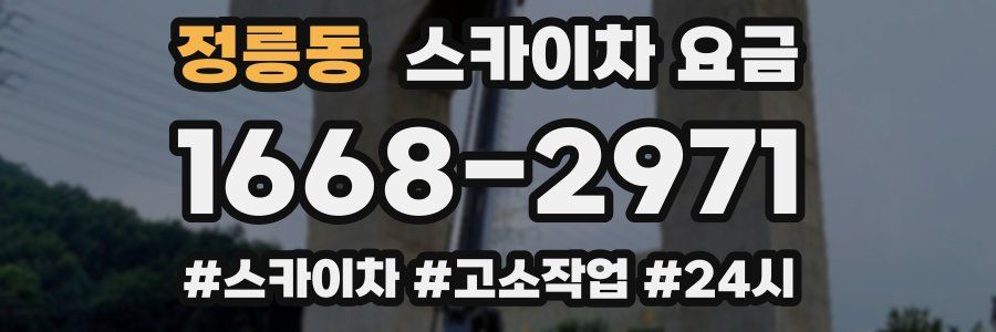 정릉동 스카이차 요금