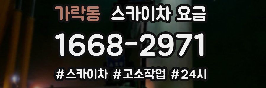 가락동 스카이차 요금
