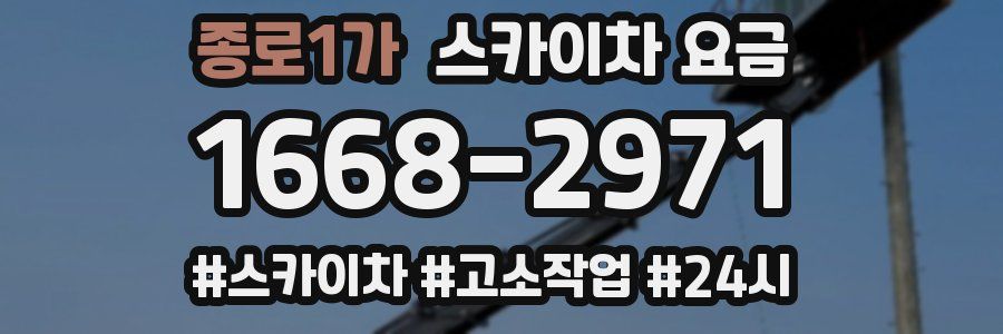 종로1가 스카이차 요금