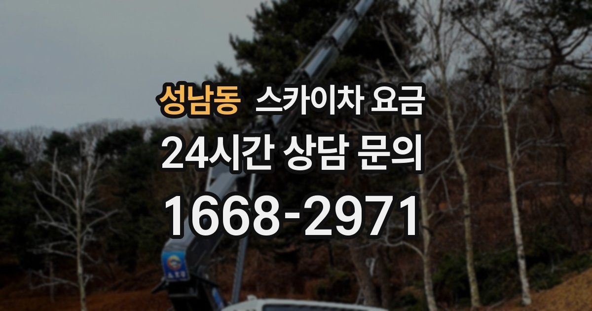 성남동 스카이차 요금
