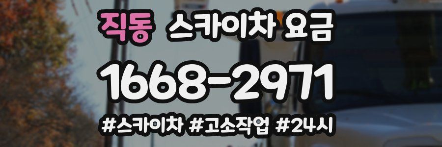 직동 스카이차 요금