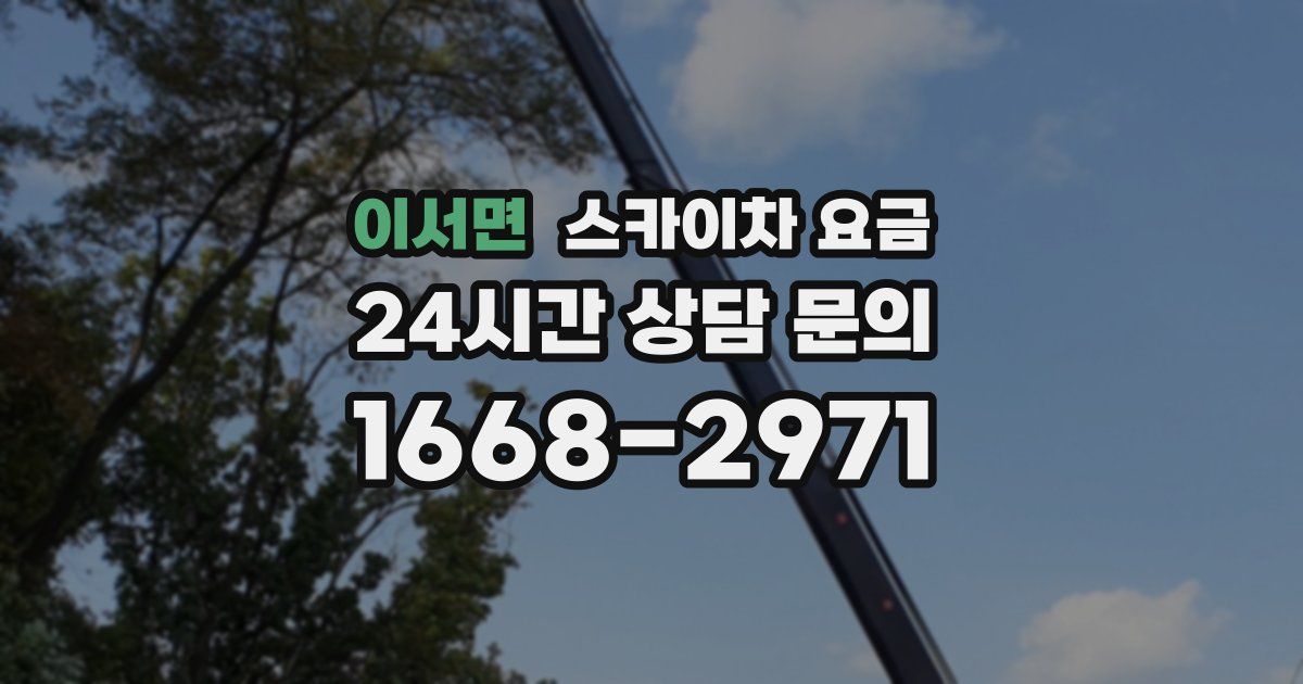 이서면 스카이차 요금
