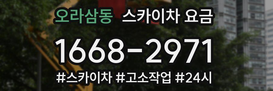 오라삼동 스카이차 요금