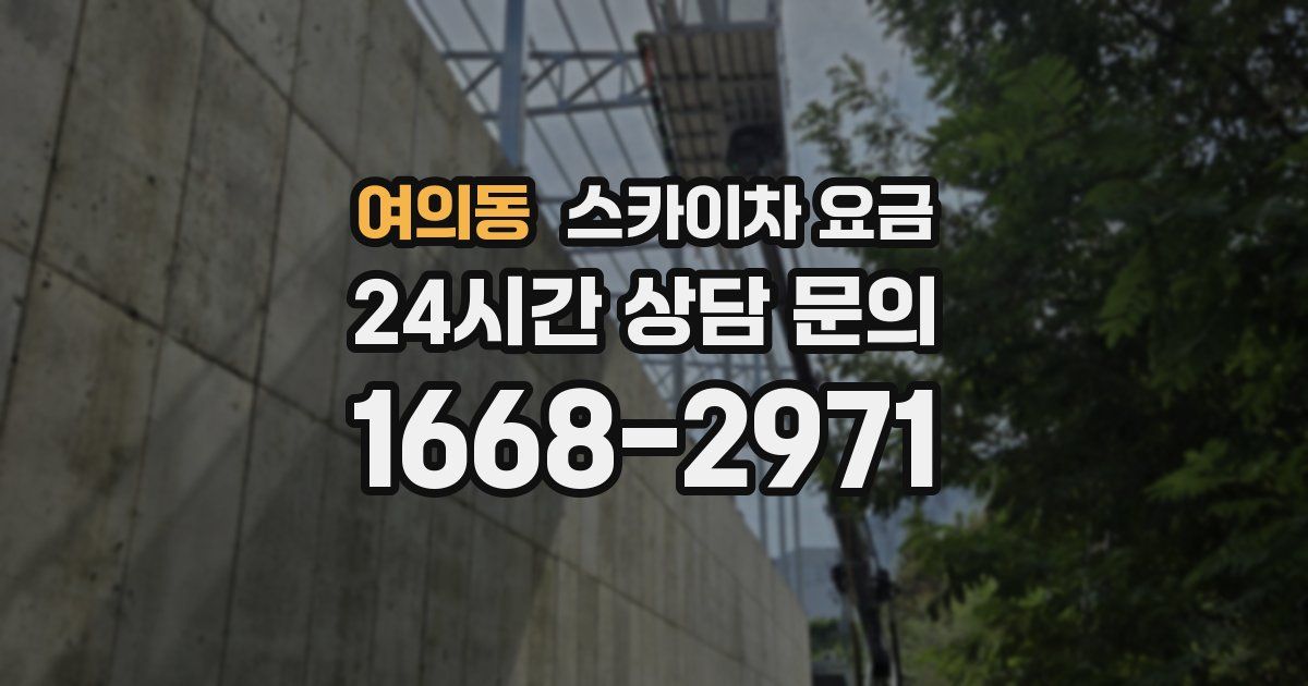 여의동 스카이차 요금