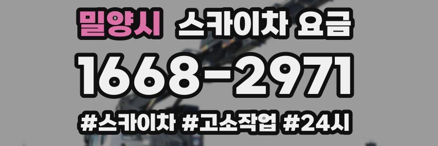 밀양시 스카이차 요금