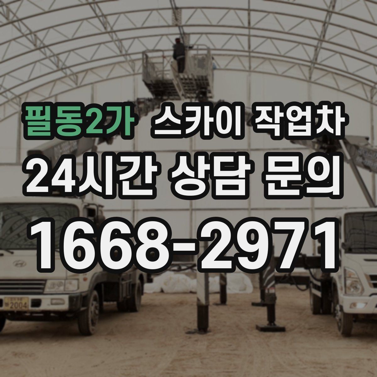필동2가 스카이 작업차 가로수 가지치기 작업 안전하게