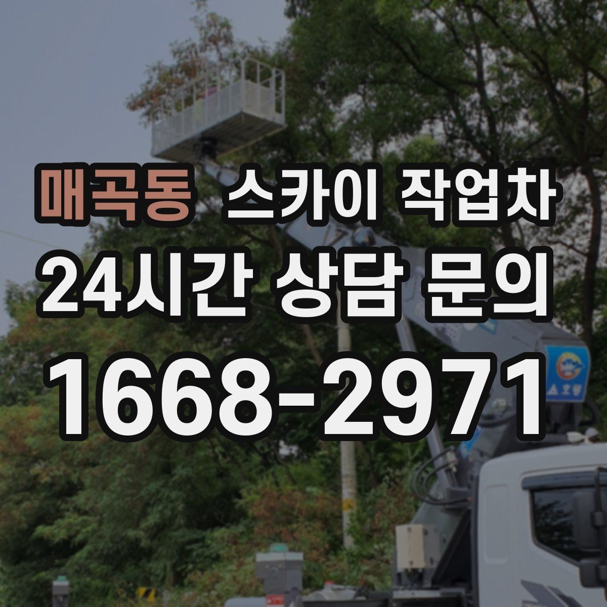 매곡동 스카이 작업차 CCTV 설치를 고소에서 진행할 때