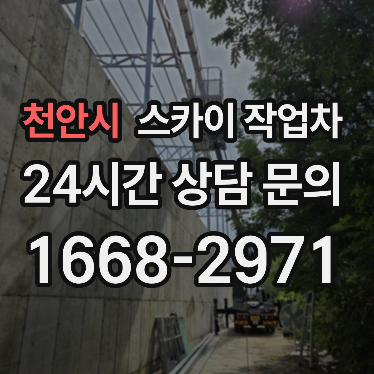 천안시 스카이 작업차 크리스마스 조명 설치를 안전하게