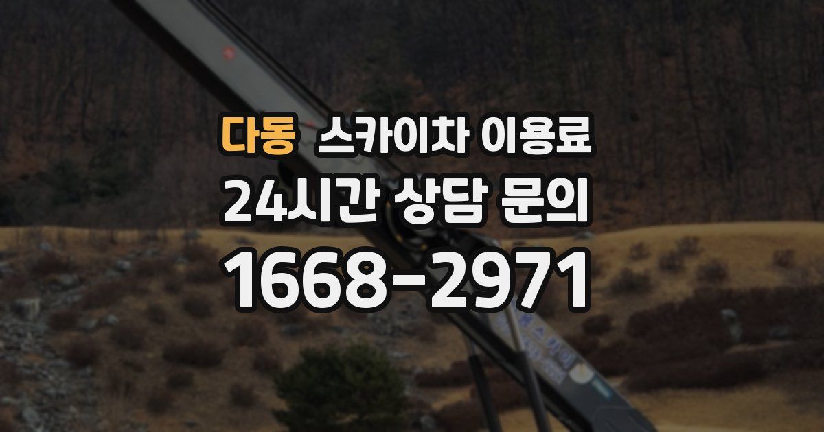 다동 스카이차 이용료