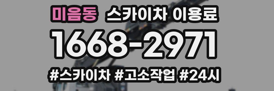 미음동 스카이차 이용료