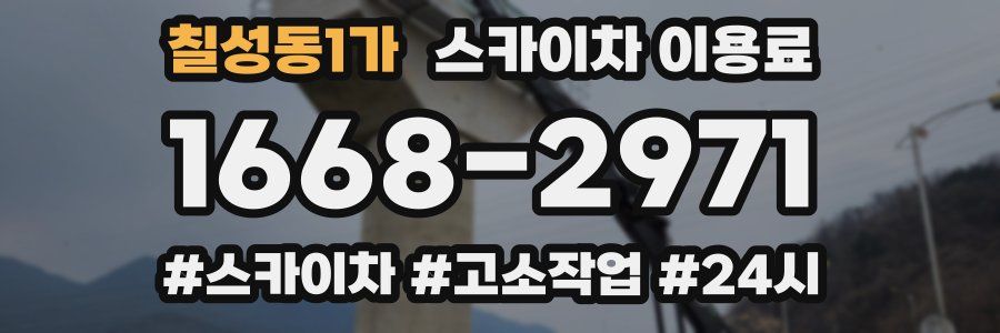 칠성동1가 스카이차 이용료