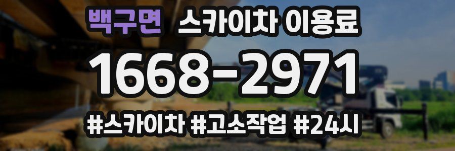 백구면 스카이차 이용료
