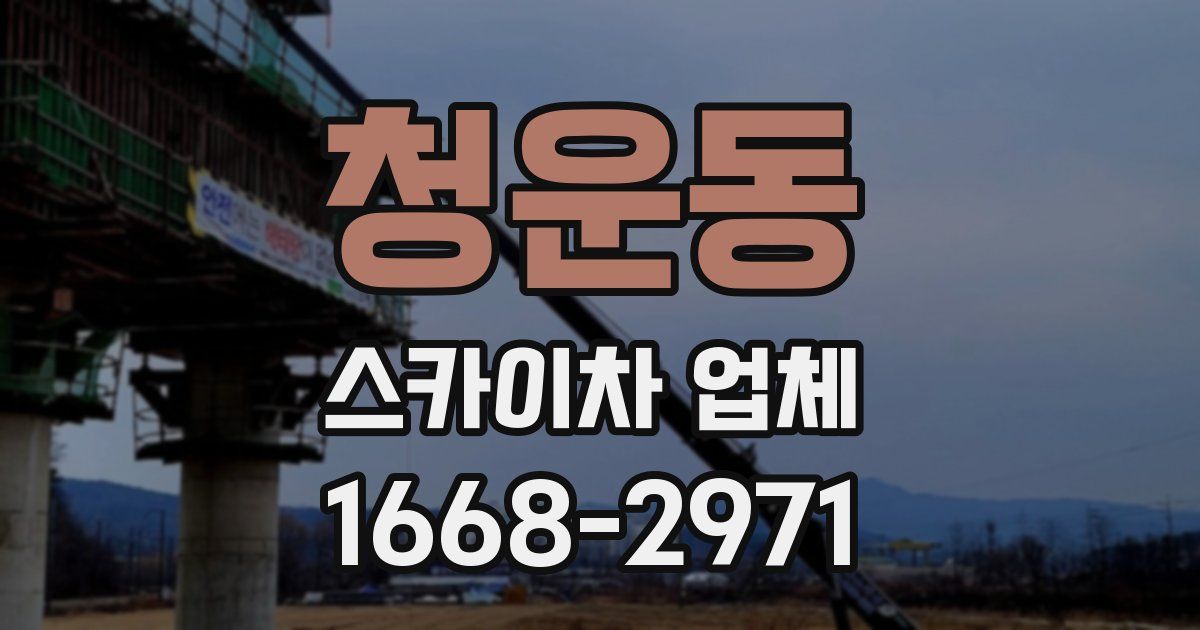 청운동 스카이차 업체
