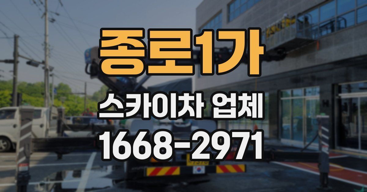 종로1가 스카이차 업체