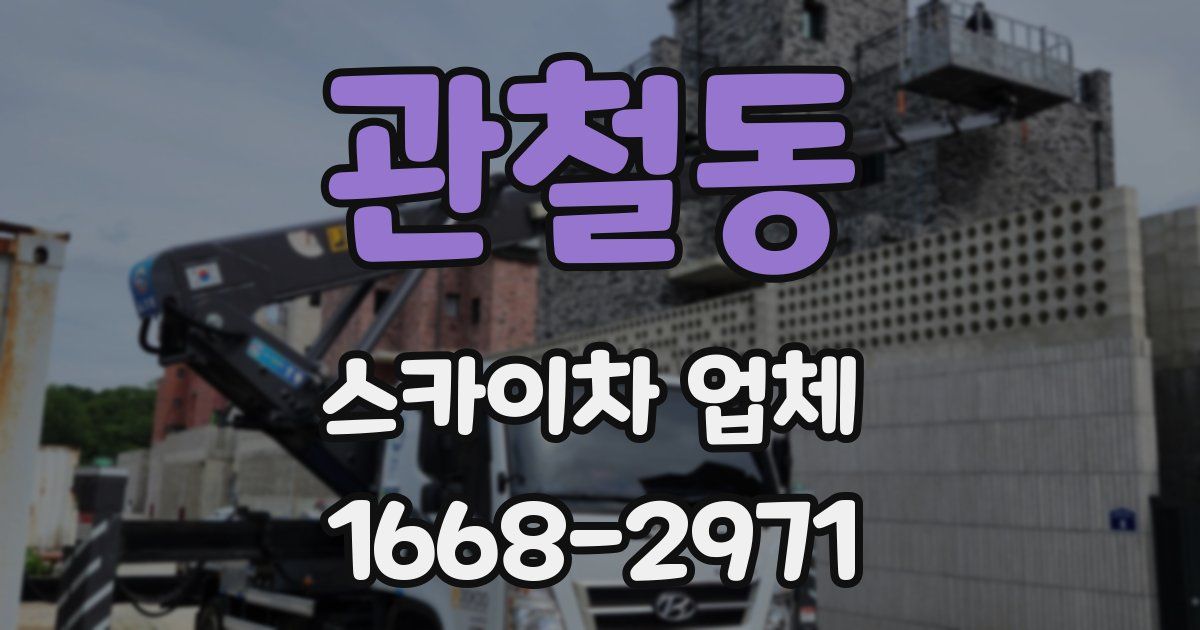 관철동 스카이차 업체