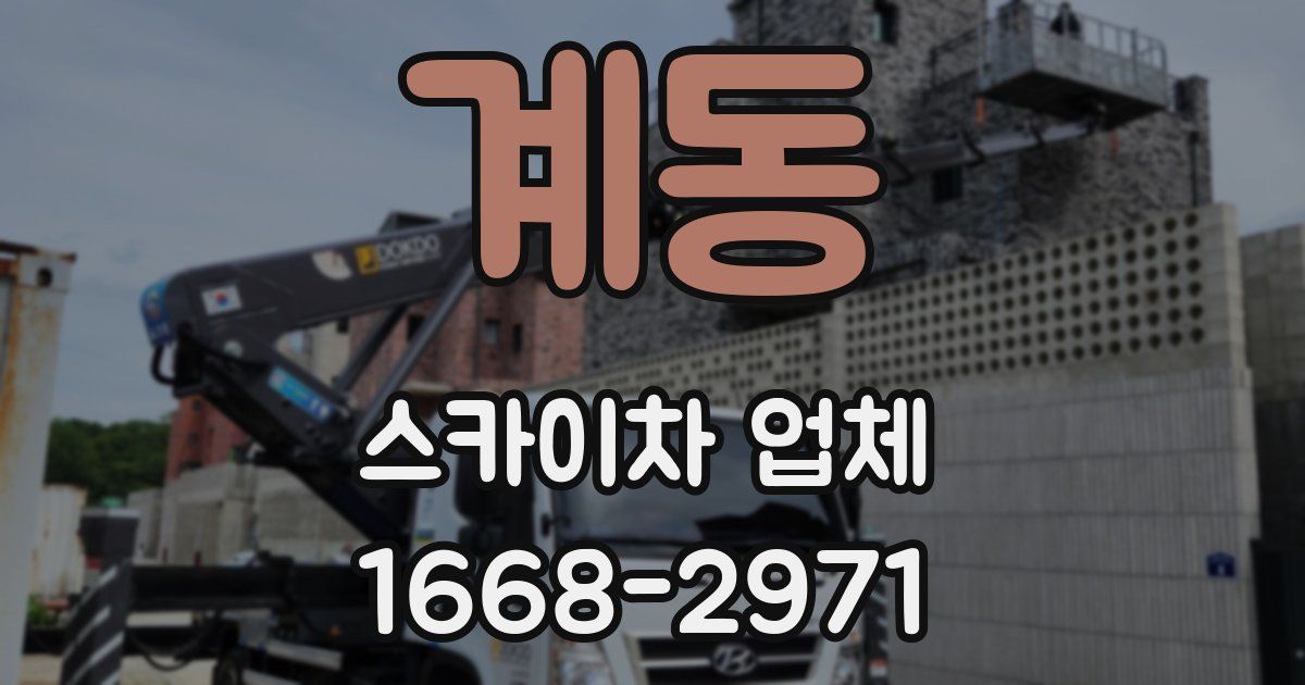 계동 스카이차 업체