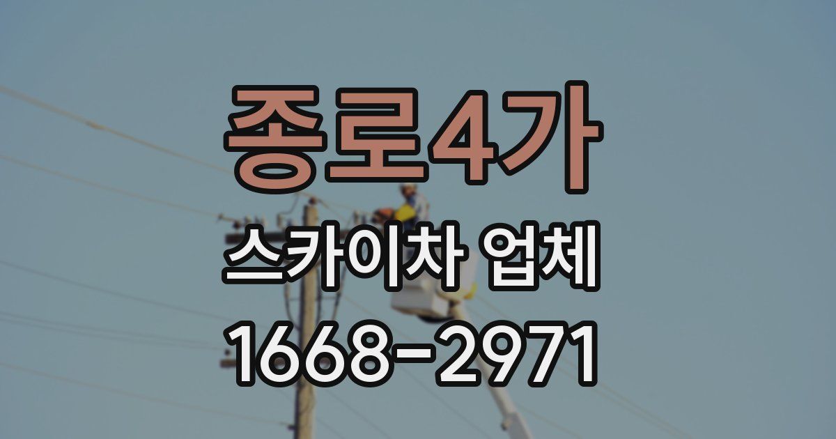 종로4가 스카이차 업체