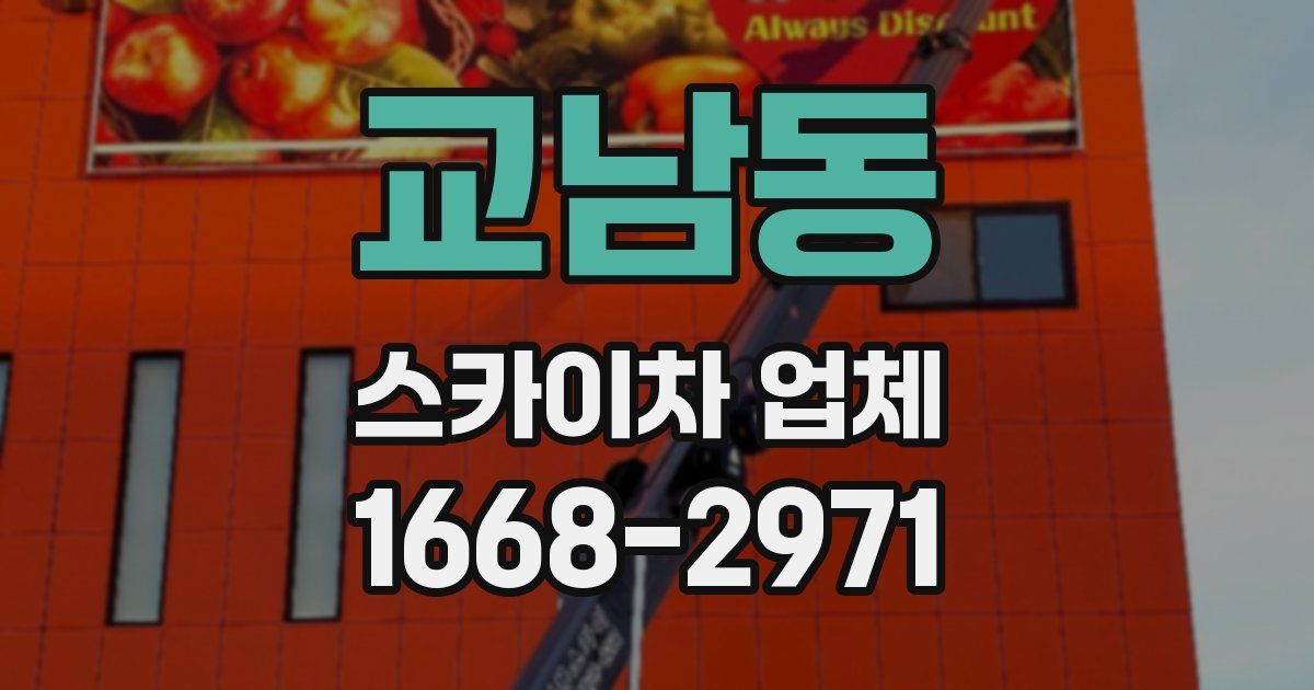 교남동 스카이차 업체