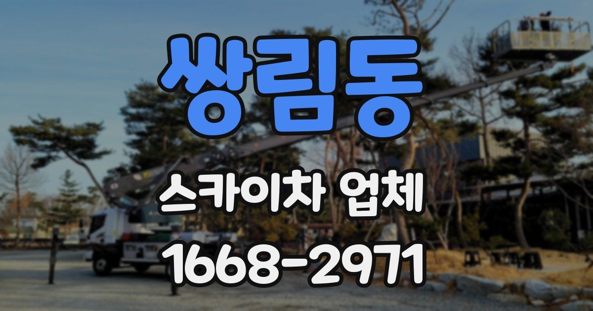 쌍림동 스카이차 업체