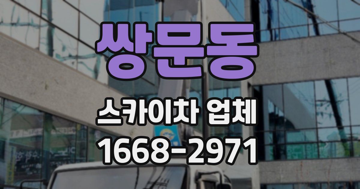 쌍문동 스카이차 업체