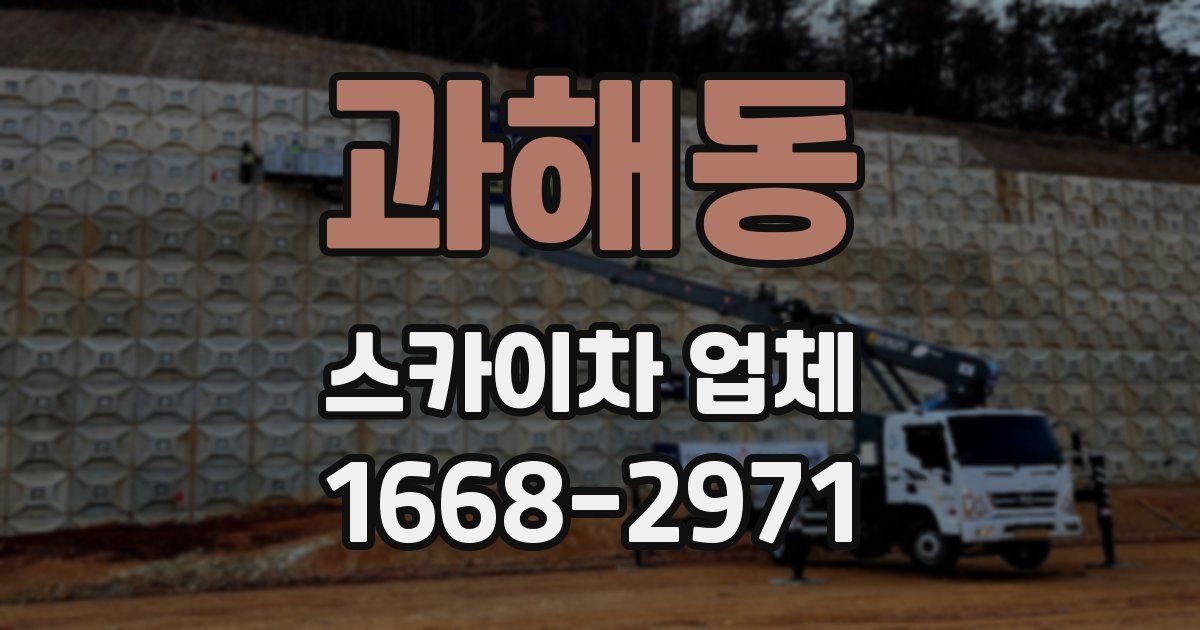 과해동 스카이차 업체