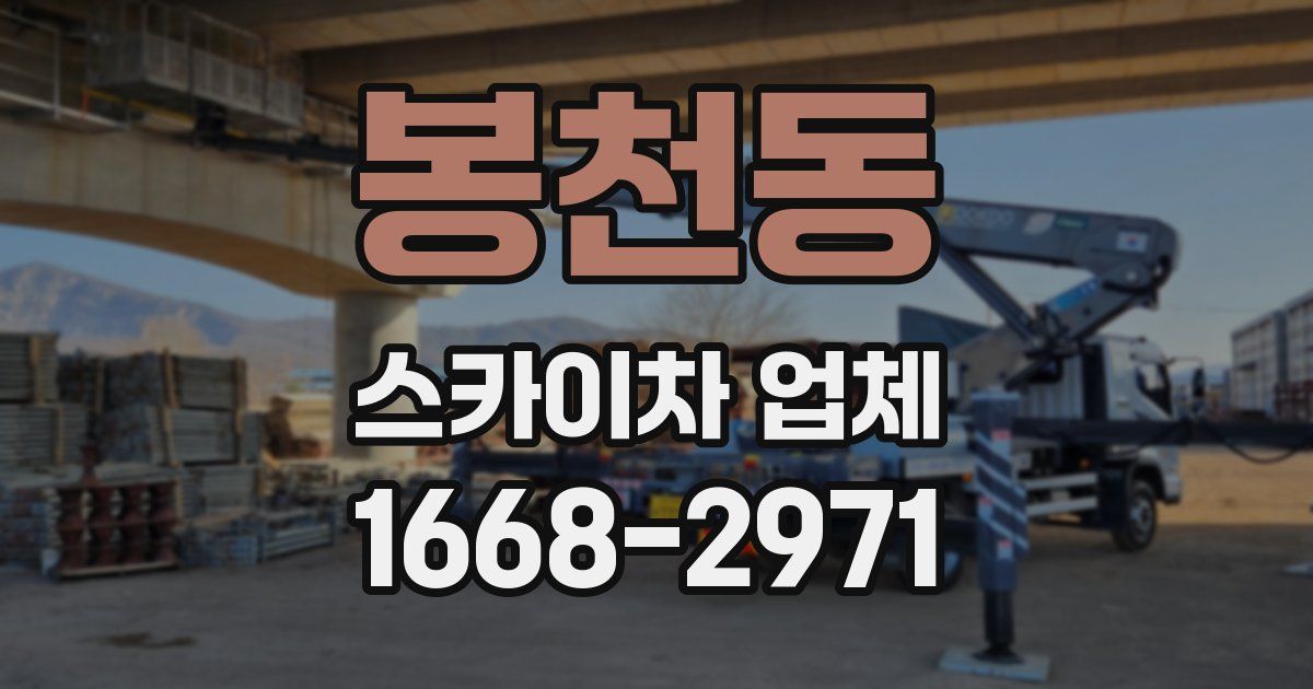 봉천동 스카이차 업체