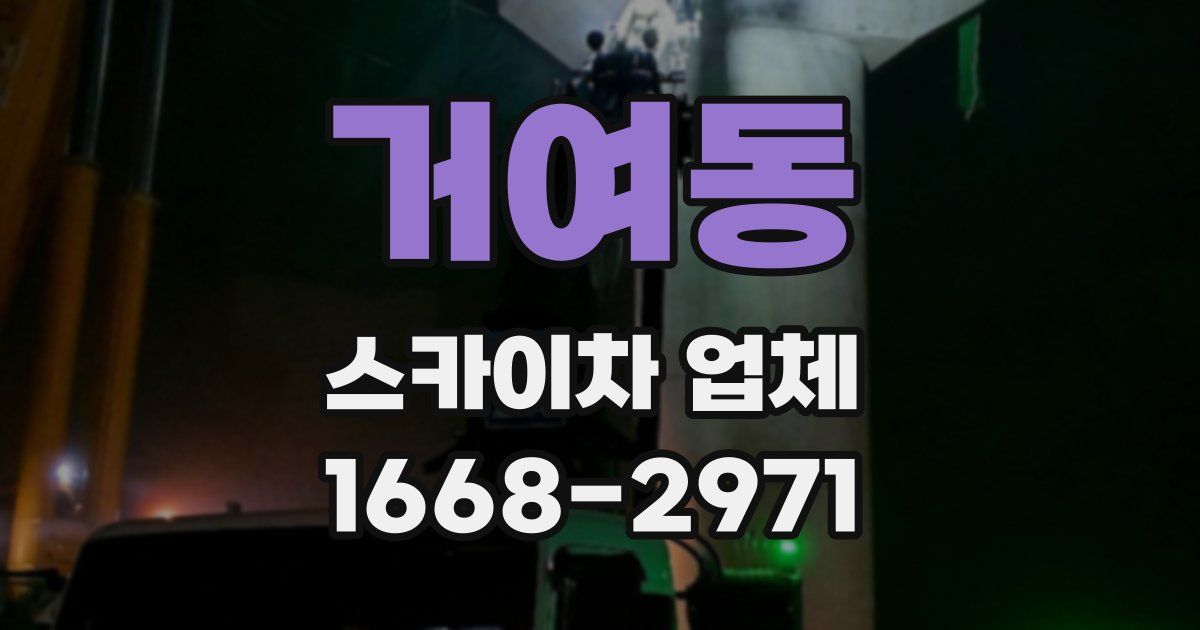 거여동 스카이차 업체
