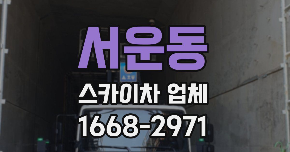 서운동 스카이차 업체