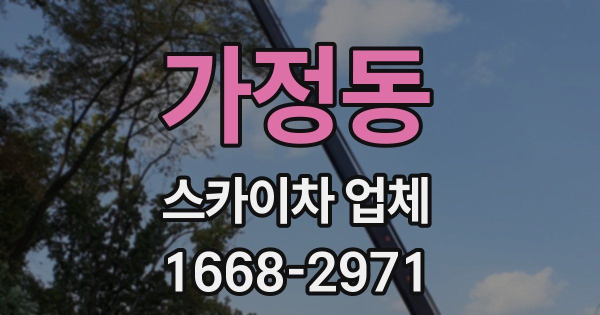 가정동 스카이차 업체