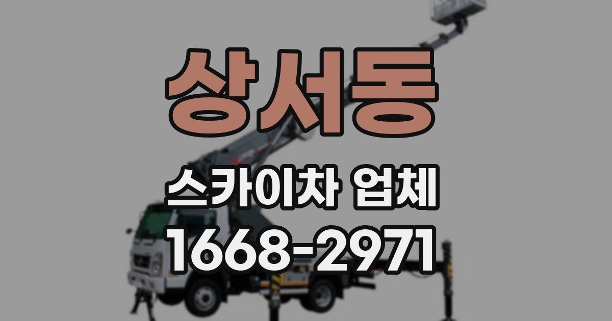 상서동 스카이차 업체