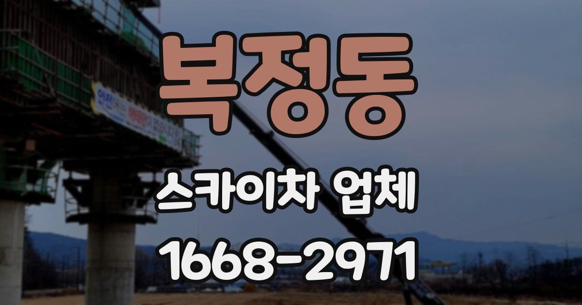 복정동 스카이차 업체