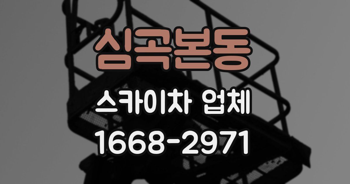 심곡본동 스카이차 업체