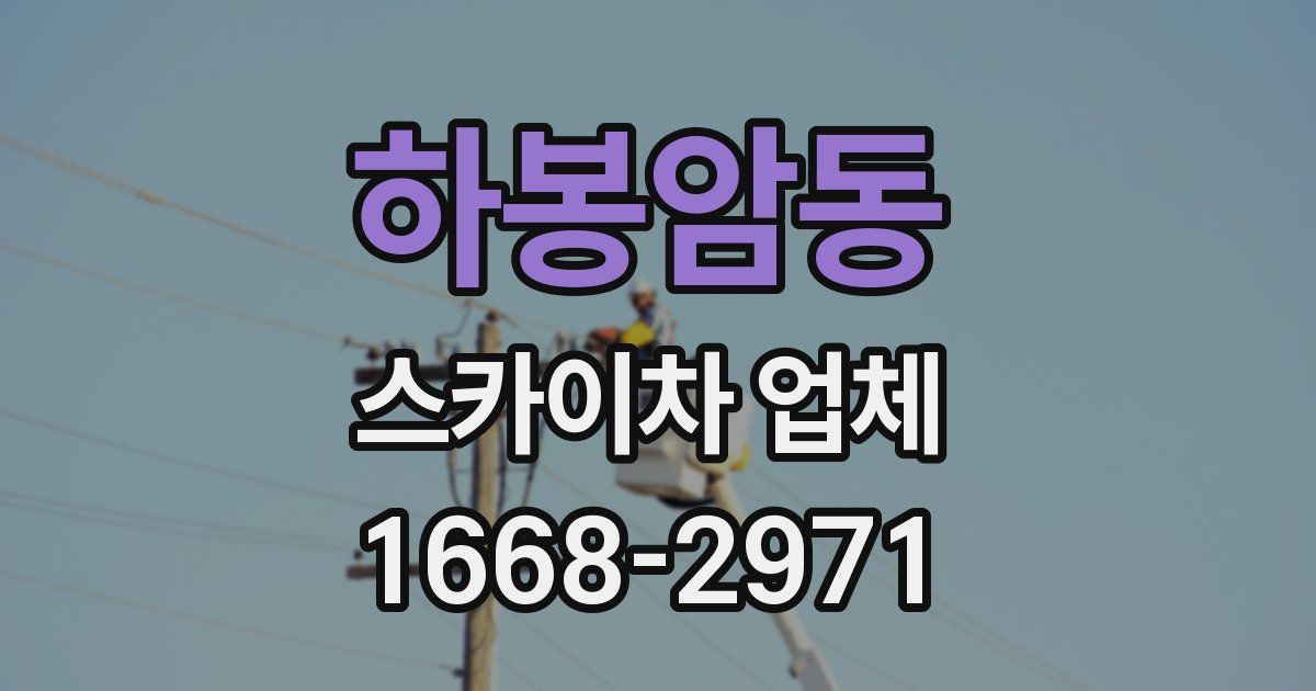 하봉암동 스카이차 업체