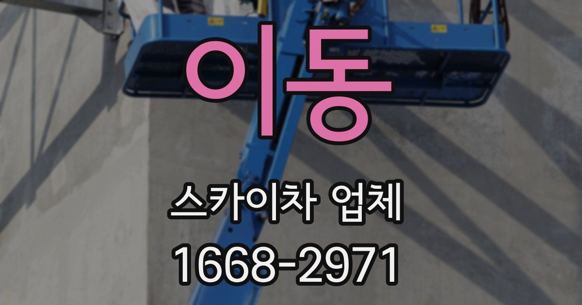 이동 스카이차 업체