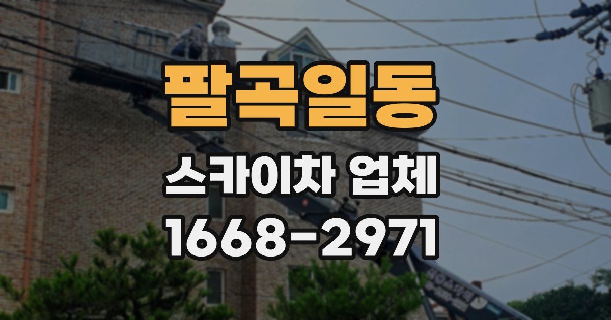 팔곡일동 스카이차 업체