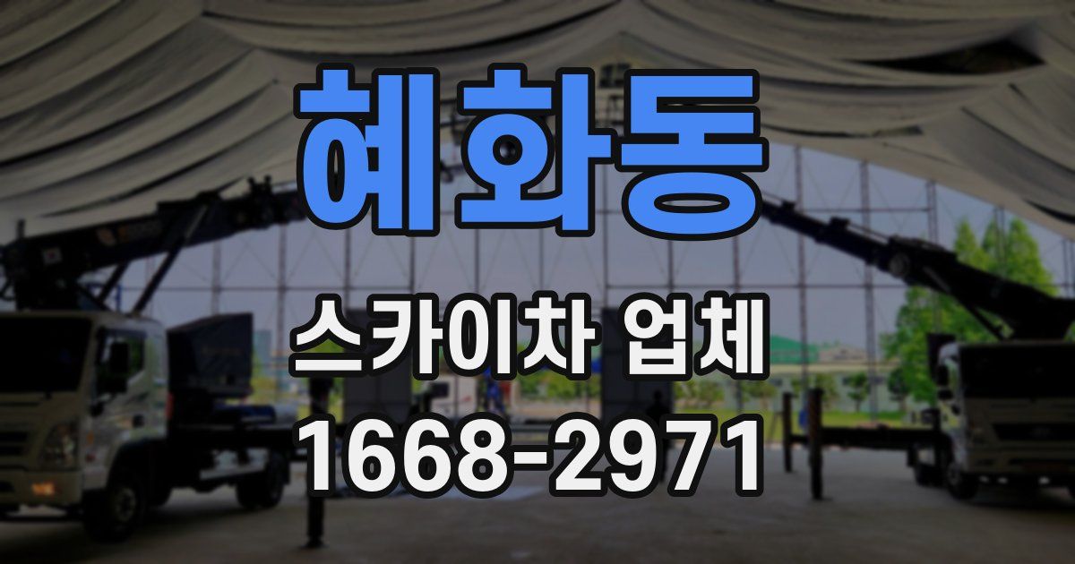 혜화동 스카이차 업체